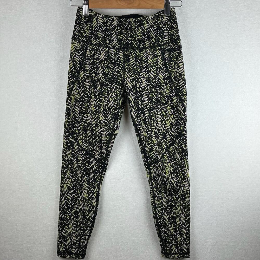 Sweaty Betty Power 7/8 Women’s XS Athletic Activewear Black Yellow Leggings